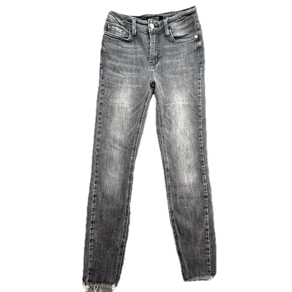 Judy Blue Los Angeles‎ Womens Skinny Fit Jeans Gray Size 3 26 Raw Hem